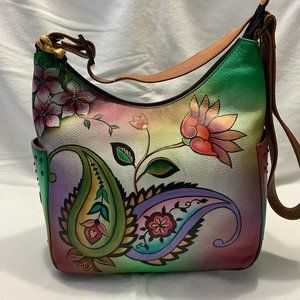 NWT Anuschka Hand painting Women's Genuine Leather Shoulder Bag